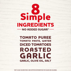 RAGU Simply Roasted Garlic label shows no added sugar promise