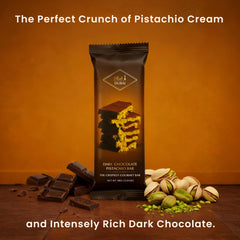 Rah Dark Dubai chocolate bar on plate with coffee suggests ideal pairing