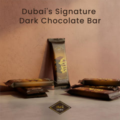 Rah Dark Dubai Pistachio chocolate bar packaging conveys gift-ready premium quality