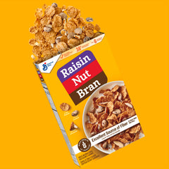 Raisin Nut Bran cereal bowl with milk, ready-to-eat breakfast option.