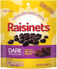 Raisinets dark chocolate raisin bag for on-the-go snacking.