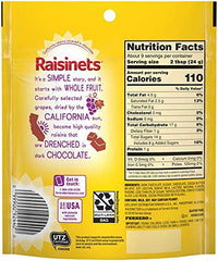 Raisinets individually wrapped pouches ideal for lunches and travel.