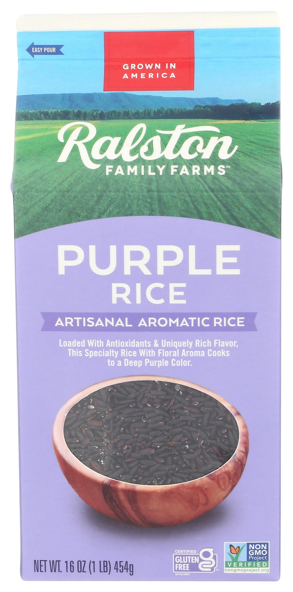 Ralston Purple Rice 3-pack box front, pantry-ready.