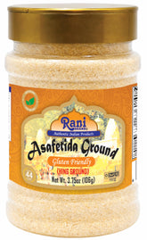 Rani Asafetida Hing ground jar front view with convenient packaging.