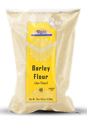 Rani Barley Flour jar closeup, stone-ground texture for gluten-friendly baking.