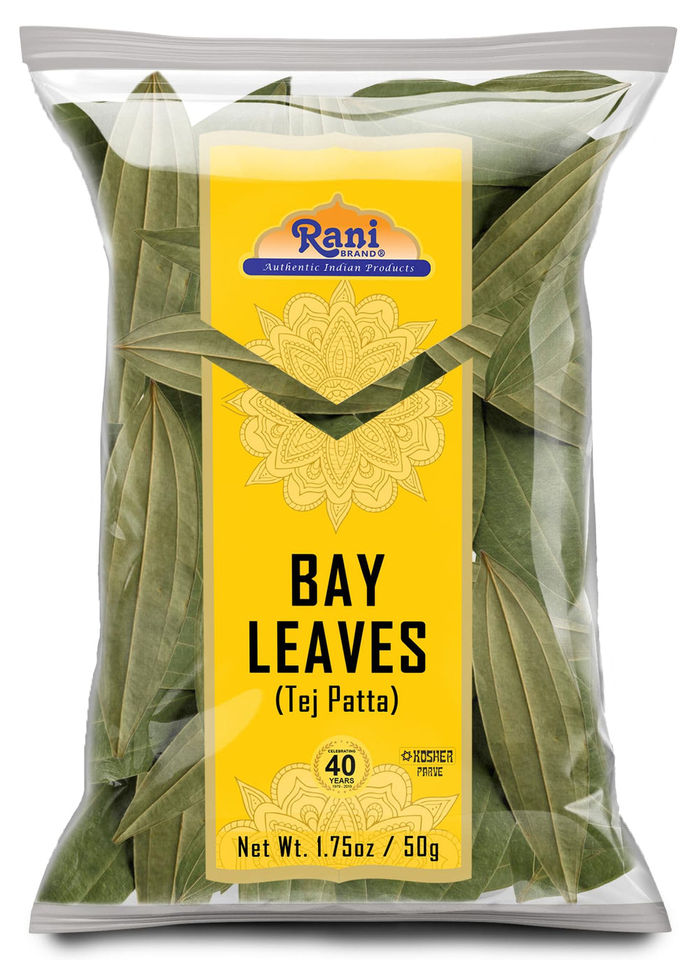 Rani Bay Leaf whole extra large pack enhances Indian dishes with aroma.