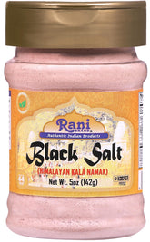 Rani Kala Namak jar front – authentic Indian salt for vegan flavor boost.