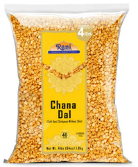 Rani Chana Dal bulk 64oz packaging on shelf, ideal for bulk meal prep.