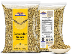 Rani Brand Coriander seeds whole close-up, perfect for aromatic curry base and garam masala.
