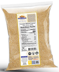 Rani Cracked Wheat Coarse grain close-up shows textured kernels for hearty dishes