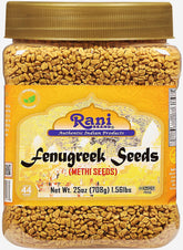 Rani Fenugreek seeds whole in 25oz jar front for authentic Indian flavor.