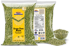 Rani green peas close-up showing texture and natural color for cooking.