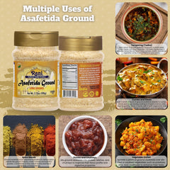 Rani Hing ground spice packaging emphasizes authenticity and freshness