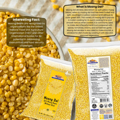 Rani Moong Dal yellow split mung beans ideal for quick, protein-rich meals.