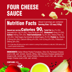 Rao's Four Cheese Sauce ingredients displayed in a glass bowl for wholesome prep