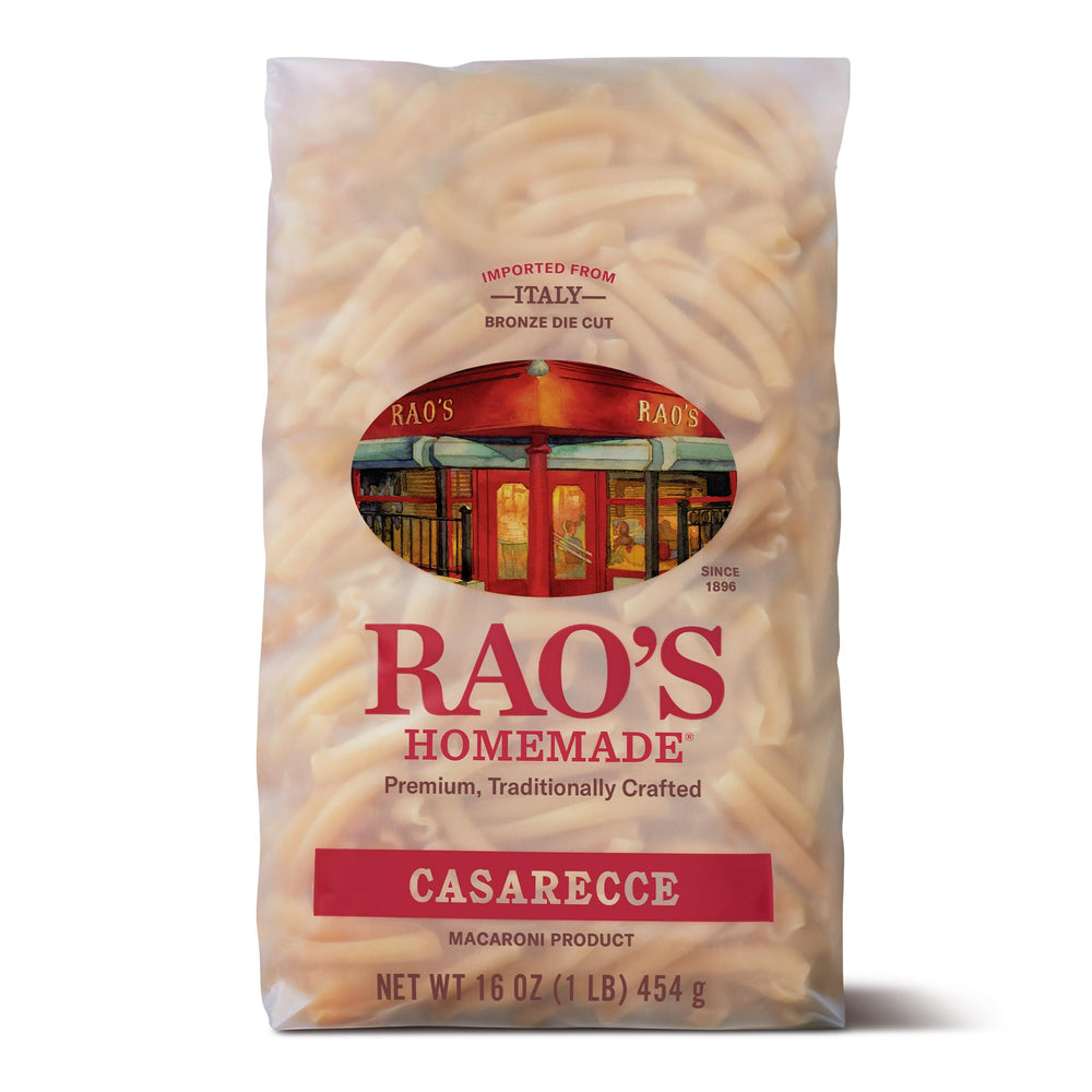 Rao's Casarecce 16oz pack with sauce-ready grooves.