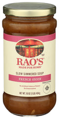 Rao's Homemade French Onion Soup can front label, premium quality.