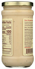 Rao's Homemade Roasted Garlic Alfredo Sauce label closeup highlighting premium ingredients and no added sugar