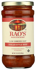 Rao's Homemade Tuscan Beef Soup tender beef chunks ready to simmer