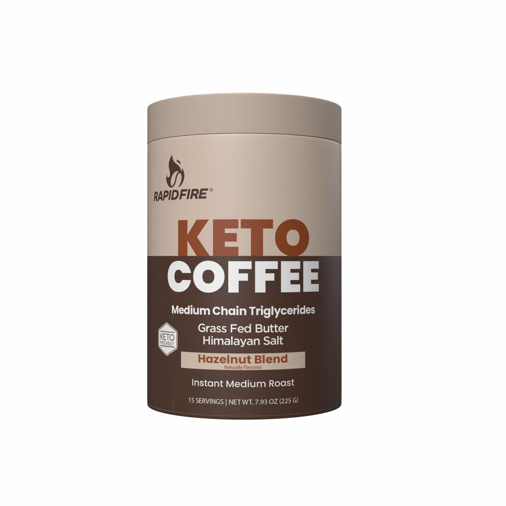 Rapid Fire hazelnut coffee cup showing creamy energy