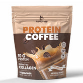 Rapid Fire Protein Coffee Hazelnut cup showing hot, energizing drink for morning routine.