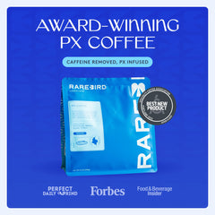 Rarebird Px Coffee brewed cup reveals mandarin, chocolate, and brown sugar flavor.