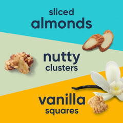 Ratio Trio cereal with nut clusters close-up highlighting texture.