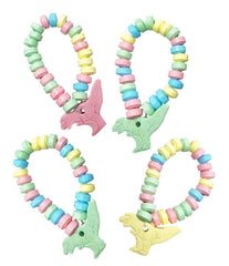 RBBZ Party Dinosaur Candy Bracelets packaging showing bulk 24 individually wrapped favors