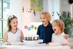 RBBZ Party music candy lollipops 4-inch stick on display for easy sharing.