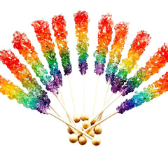 RBBZ Party rainbow rock candy sticks brighten dessert tables and photos.