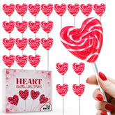 RBBZ Party red heart swirl lollipop for festive Valentine favors and display.