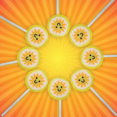 RBBZ Sun Candy Lollipops in bright yellow for summer events