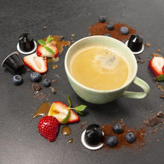 REAL COFFEE MILANO cup with steam, perfect for a morning ritual.