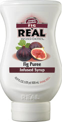 Reàl Infused Exotics Fig puree syrup bottle front, rich fig flavor for cocktails