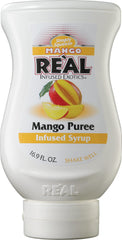 Reàl Infused Exotics Mango Purée Infused Syrup bottle pour spout for smooth, drip-free pours