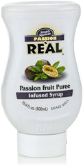 Real Infused Exotics Passion Fruit Puree Infused Syrup spout for drip-free pouring