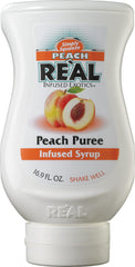 Real Infused Exotics Peach pour showcasing drip-free dispensing