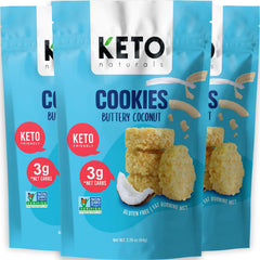 Real Naturals Keto Cookies Butter Coconut Pack 3, keto-friendly snack for on-the-go energy.