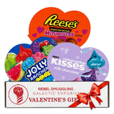 Rebel Smuggling Galactic Emporium heart box presentation with premium chocolates suitable for gifting.