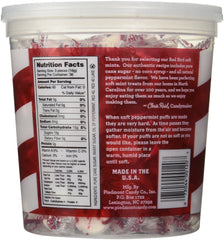 Red Bird Peppermint Puffs soft close-up, highlights mint flavor and chewy texture.