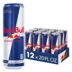 Red Bull 20oz can cold and ready to energize a study session