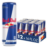Red Bull energy can served ice cold for on-the-go refreshment.