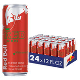 Red Bull Red Edition Watermelon can front view showing refreshing energy boost