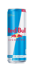 Red Bull Sugarfree can label highlighting caffeine and vitamins