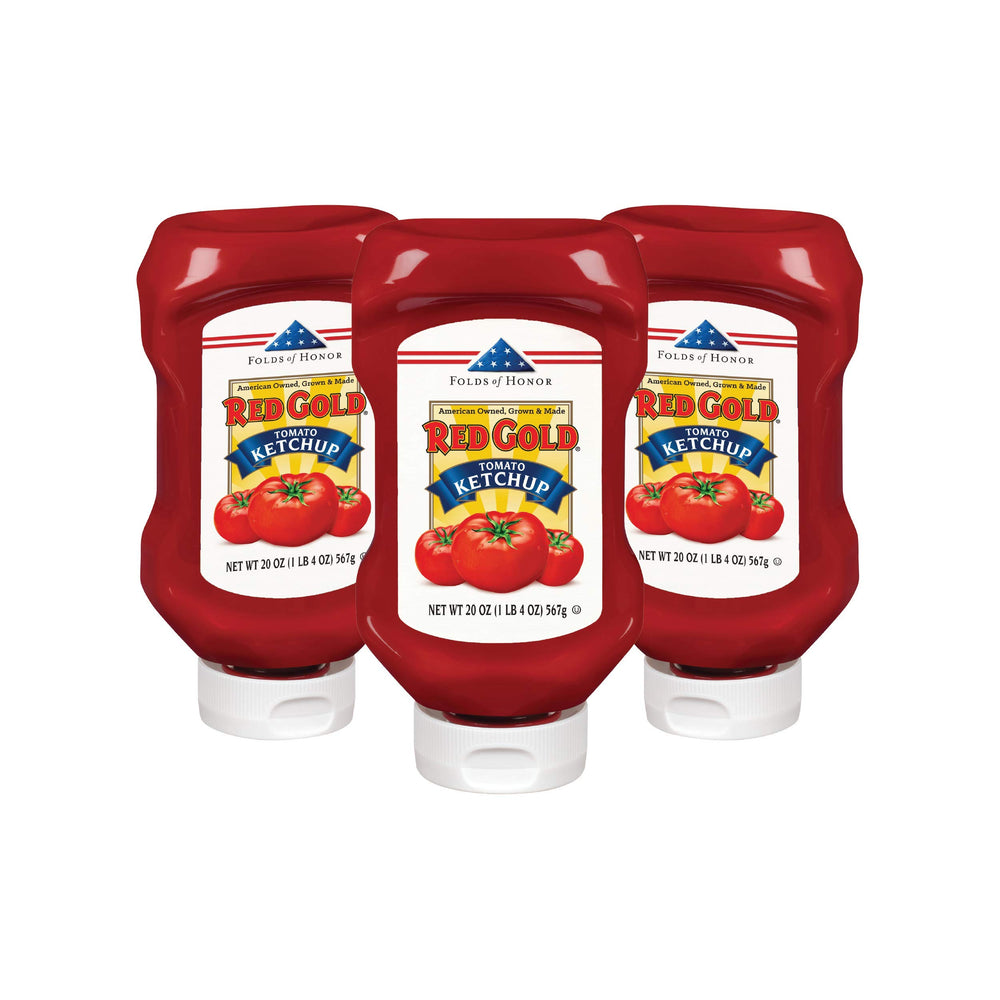 Red Gold ketchup 3-pack front view for family meals
