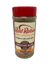 Red Robin Signature Seasoning bottle front for bold, natural flavor.