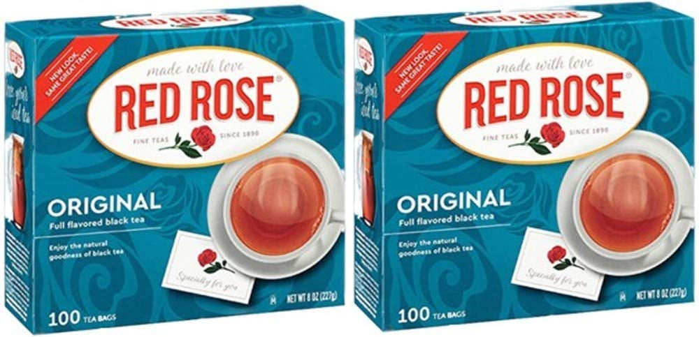 Red Rose Original Tea bags packaging, convenient and ready to brew.
