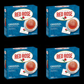 Red Rose Original Black Tea box stack for convenient four-pack daily brewing