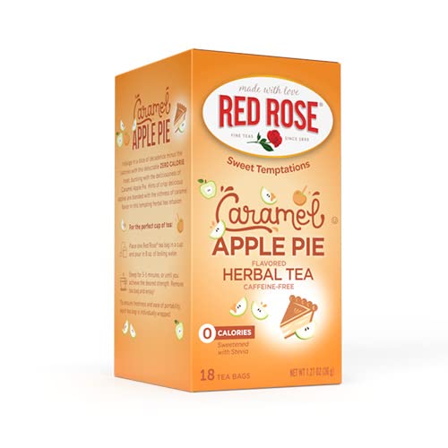 Red Rose Sweet Temptations tea bags release caramel-apple-pie aroma with zero calories