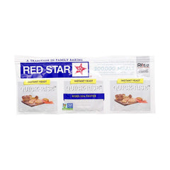 Red Star Instant Quick Rise Dry Yeast 3ct pack, ready for fast bread making.